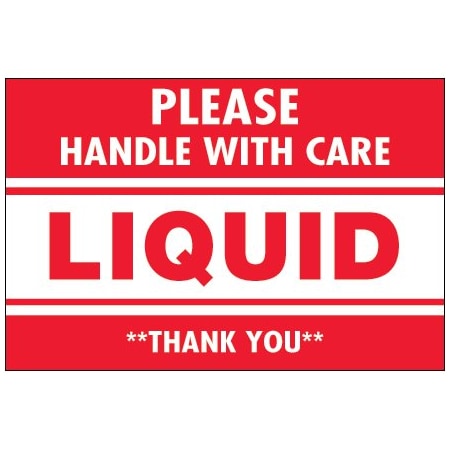 Bsc Preferred 2 x 3'' - ''Fragile - Liquid - Handle With Care'' Labels BUY00021231